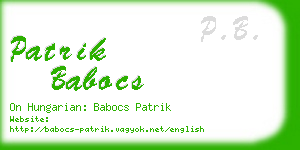 patrik babocs business card